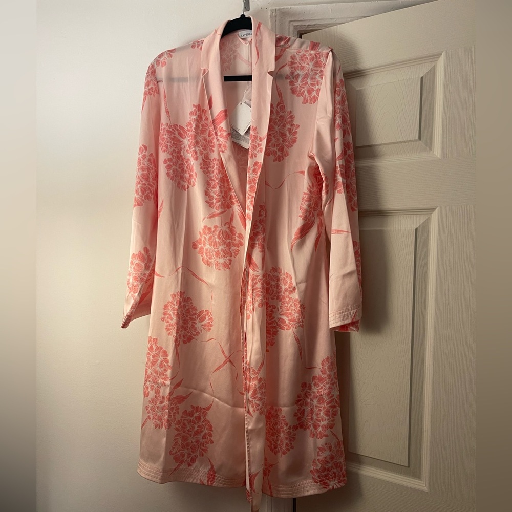 La Perla Floral Pink Silk Robe